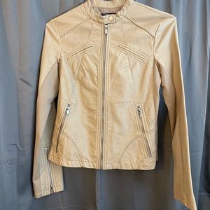 NWOT Express Minus the Leather Moto Jacket in Cream size Small